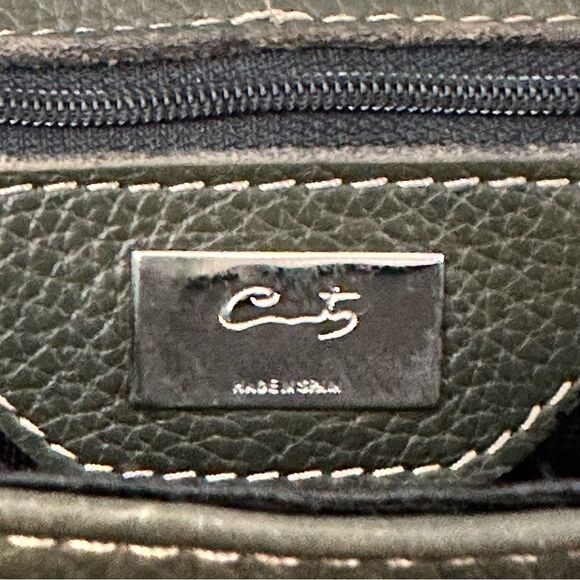 Forest Green Leather Shoulder bag~Made in Italy~Clean interior ~1 zipped pocket - Picture 7 of 14